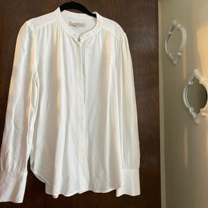 Loft collarless blouse